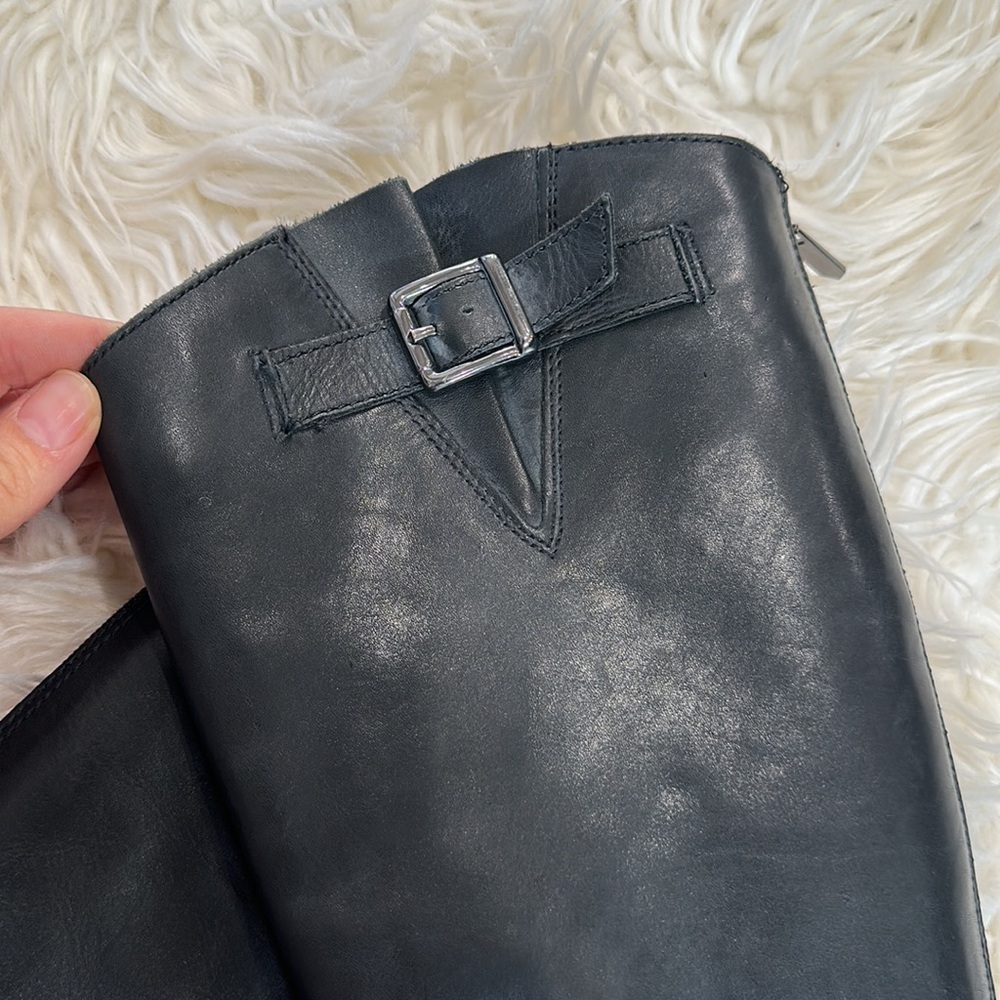 Sam Edelman Painter Tall Riding Boot Leather Distress Brown Back Zip Round  6.5M - Picture 11 of 11